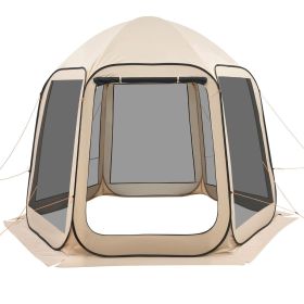 VEVOR Screen House Tent, 10 x 9.2 ft, 4-8 Person Pop Up Screen Tent, Portable Screened in Canopy with Carry Bag, Netting Sides, Ground Stakes